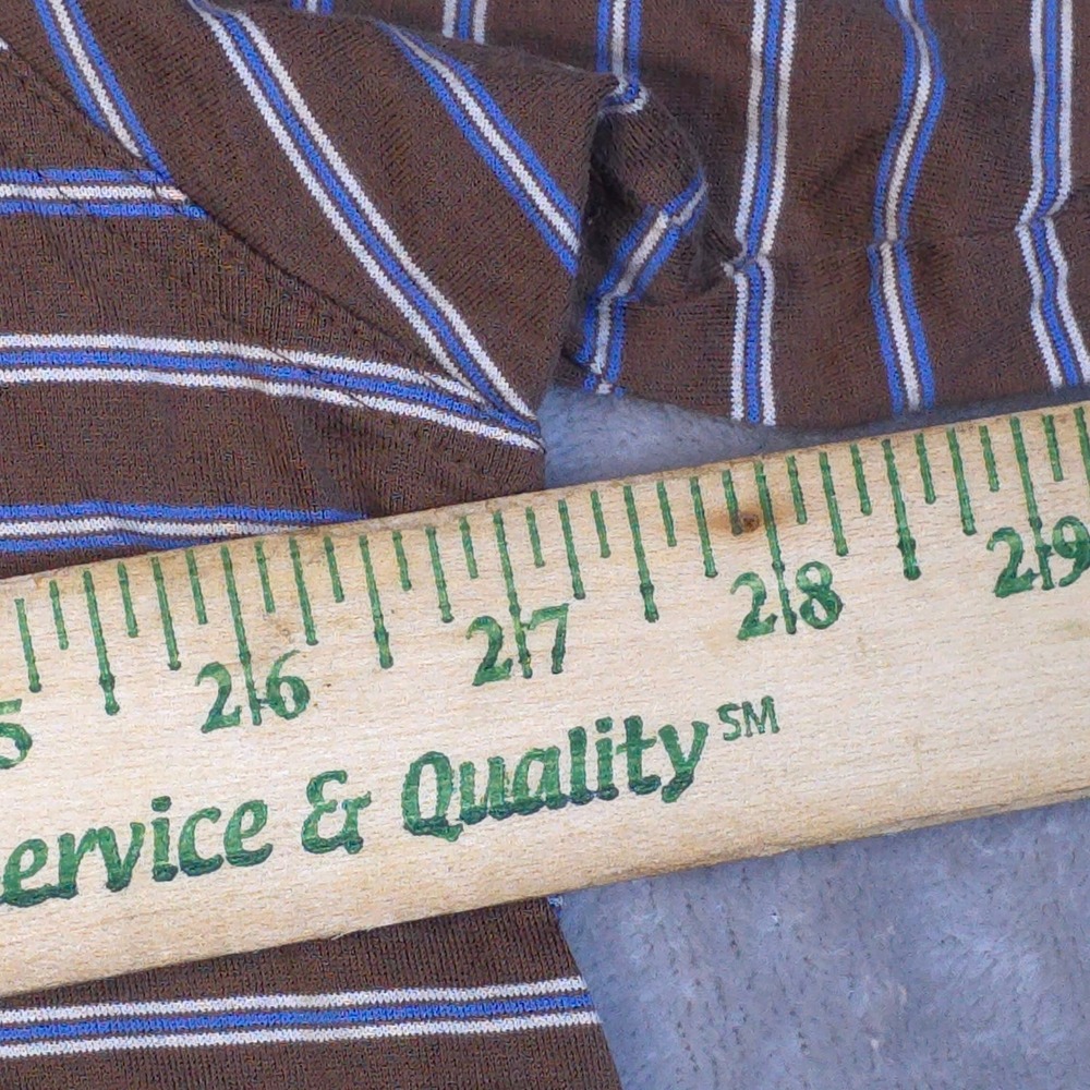 Amen Corner Polo Shirt Mens XXL Brown Striped Pima Cotton Masters Golf Preppy - Picture 9 of 10